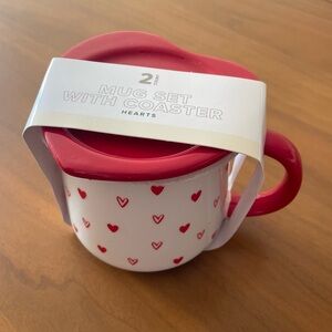 Target Bullseye Heart Red and White Coffee Tea Mug and Coaster Set 2024